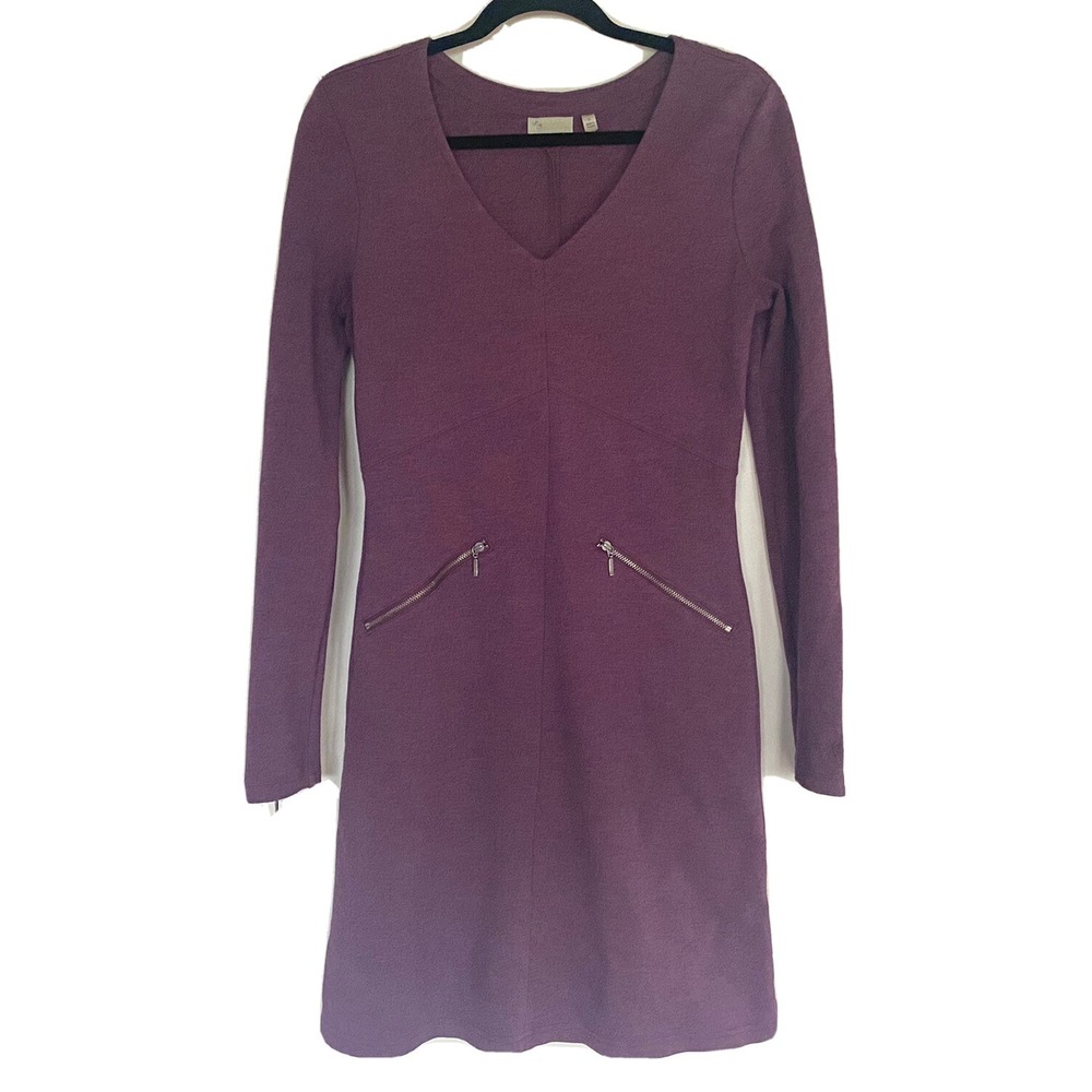 Athleta Golf Dress Women's S Small Purple Active Knit Ponte Zipper Pocket Dress